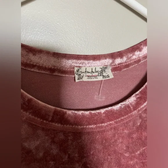 Free people Velvet pink cropped top - Picture 3 of 4